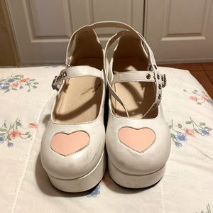 White platform shoes